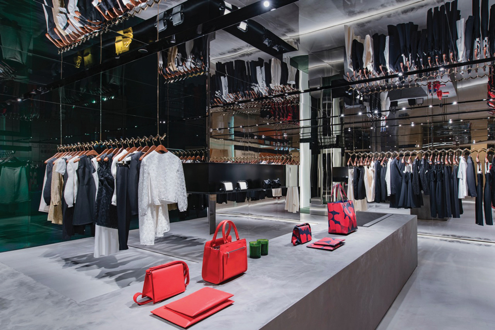 The interior of her newly opened store at The Landmark in Hong Kong
